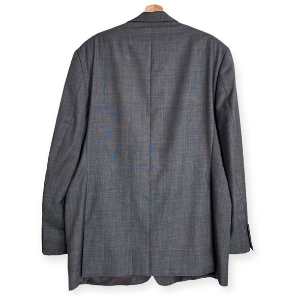 Ralph Lauren 100% Wool Gray Plaid Two Button Double Vented Blazer Men's Size 46L - Picture 2 of 12